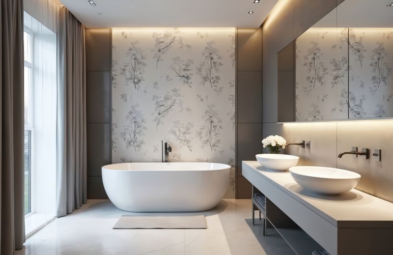 Freestanding Bathtub in a Spacious Bathroom